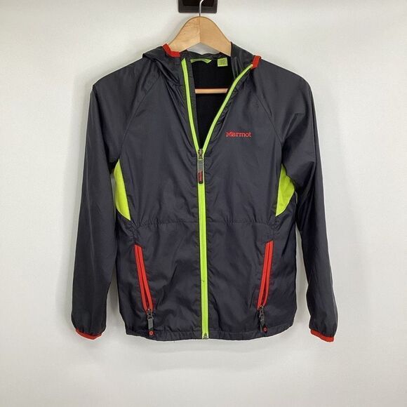 Youth Marmot Full Zip Hooded Wind Jacket - Picture 1 of 6